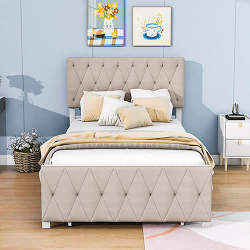 Beige Bed Frame