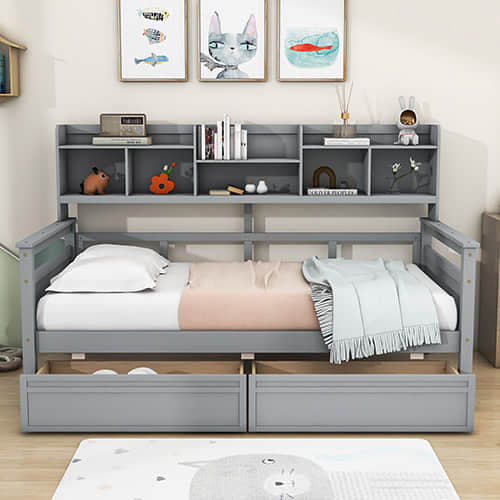 Daybed with Shelves