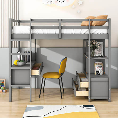 Gray Loft Bed