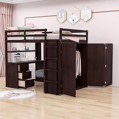 Loft Bed with Wardrobe