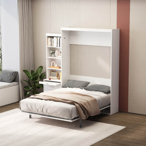 Murphy Bed with Bookshelves