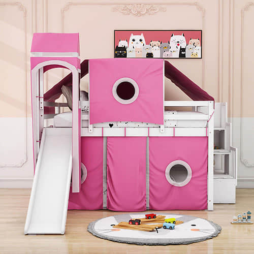 Pink Loft Bed