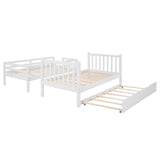 Wood Twin Over Twin / Full Bunk Bed with Trundle and Storage - [Shelves, Drawers, Stairs]