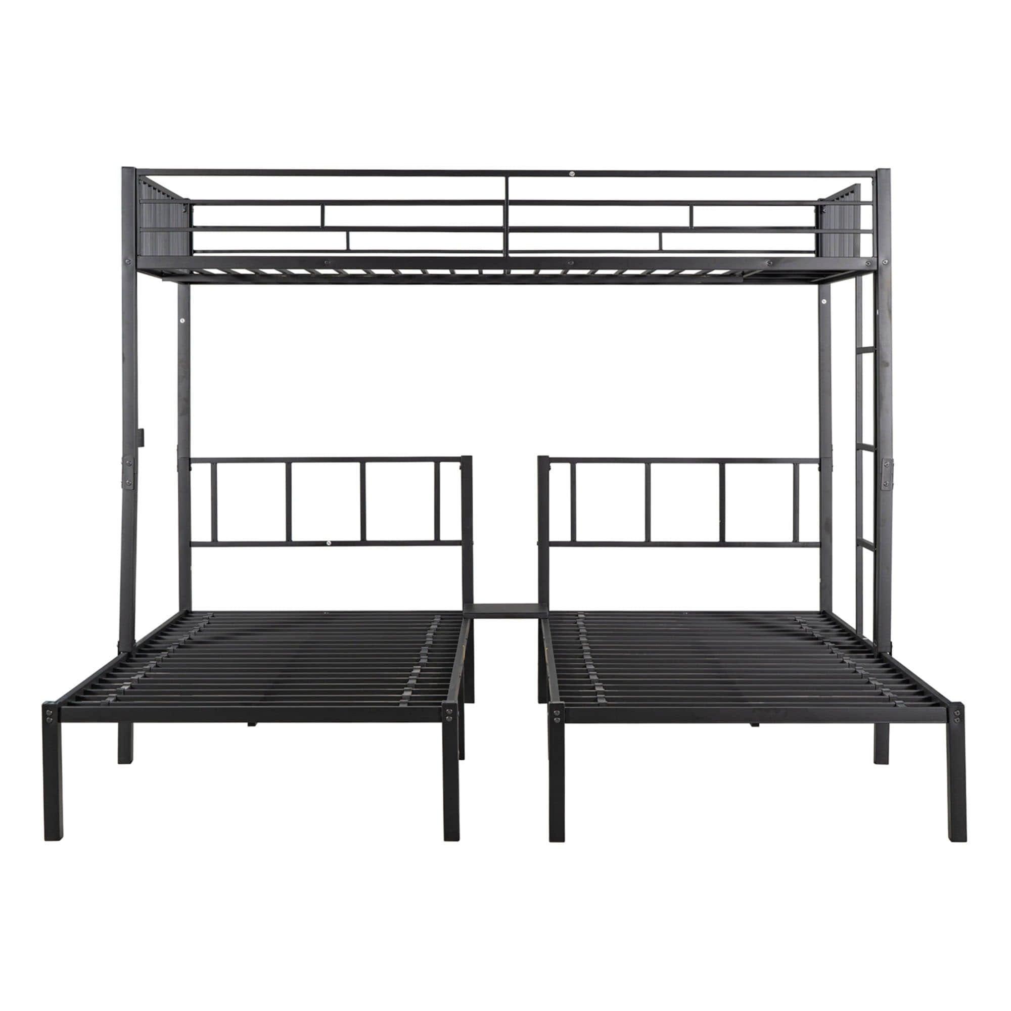 Metal Triple Twin over Twin & Twin Bunk Bed with Table - [Separable]