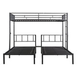 Metal Triple Twin over Twin & Twin Bunk Bed with Table - [Separable]