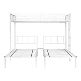 Metal Triple Twin over Twin & Twin Bunk Bed with Table - [Separable]