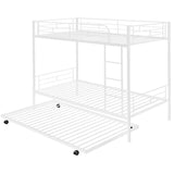 Twin Over Twin Classic Metal Bunk Bed with Trundle - [Detachable, Ladder]