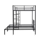 Full Over Twin & Twin Metal Triple Bunk Bed with Shelf