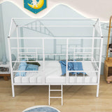 Metal Twin Low House Bed Frame for Kids, Toddler