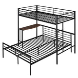 L-Shaped Twin Over Full Bunk Bed with Desk - [Metal, Detachable]