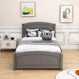 Twin Size Platform Bed with Two Storage Drawers for Kids - [Headboard]