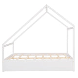 Full Size Scandinavian Low House Bed With Twin Trundle For Kids - [Wood]