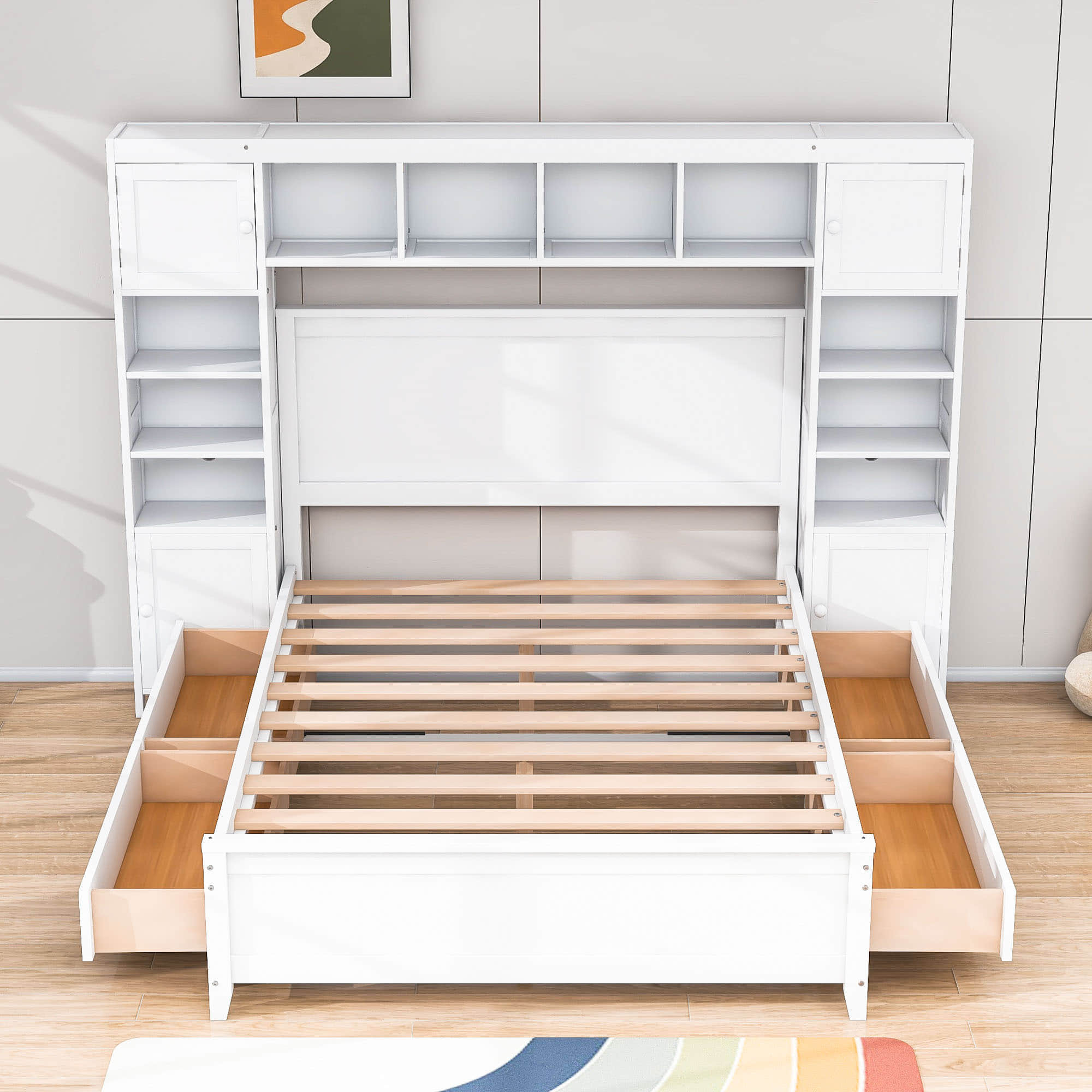 Smart Full Storage Bed Frame with Headboard and Charging Station