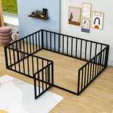 Montessori Full Size Metal Toddler Floor Bed with Rails for Kids