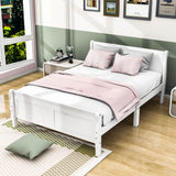 Wooden Full Size Platform Bed with Headboard - [Sleigh]