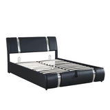 PU Leather Queen Size Upholstered Platform Bed Frame - [Hydraulic Storage System]