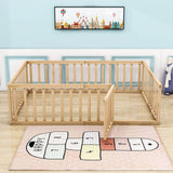 Wooden Full Size Floor Toddler Bed with Rails