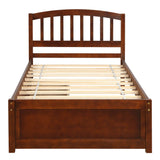 Twin Platform Bed Frame with Storage and Headboard - [Wood, Drawers]