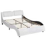 Modern Full Upholstered Platform Bed Frame with Headboard and Lights