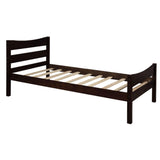 Kids Twin Wooden Platform Bed with Headboard