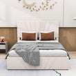 Upholstered Full Size Platform Bed with Headboard and Hydraulic Storage System