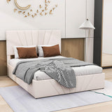 Upholstered Full Size Platform Bed with Headboard and Hydraulic Storage System