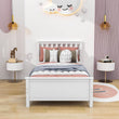 Wooden Twin Platform Bed with Headboard for Kids, Adult