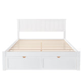 Full Size Platform Bed Frame with Under bed Storage - [Wooden, Drawers]