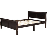 Wooden Queen Size Sleigh Bed with Headboard and Footboard