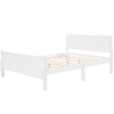 Wooden Queen Size Sleigh Bed with Headboard and Footboard