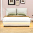 Modern Full Size Upholstered Platform Bed Frame with Headboard LED Lights