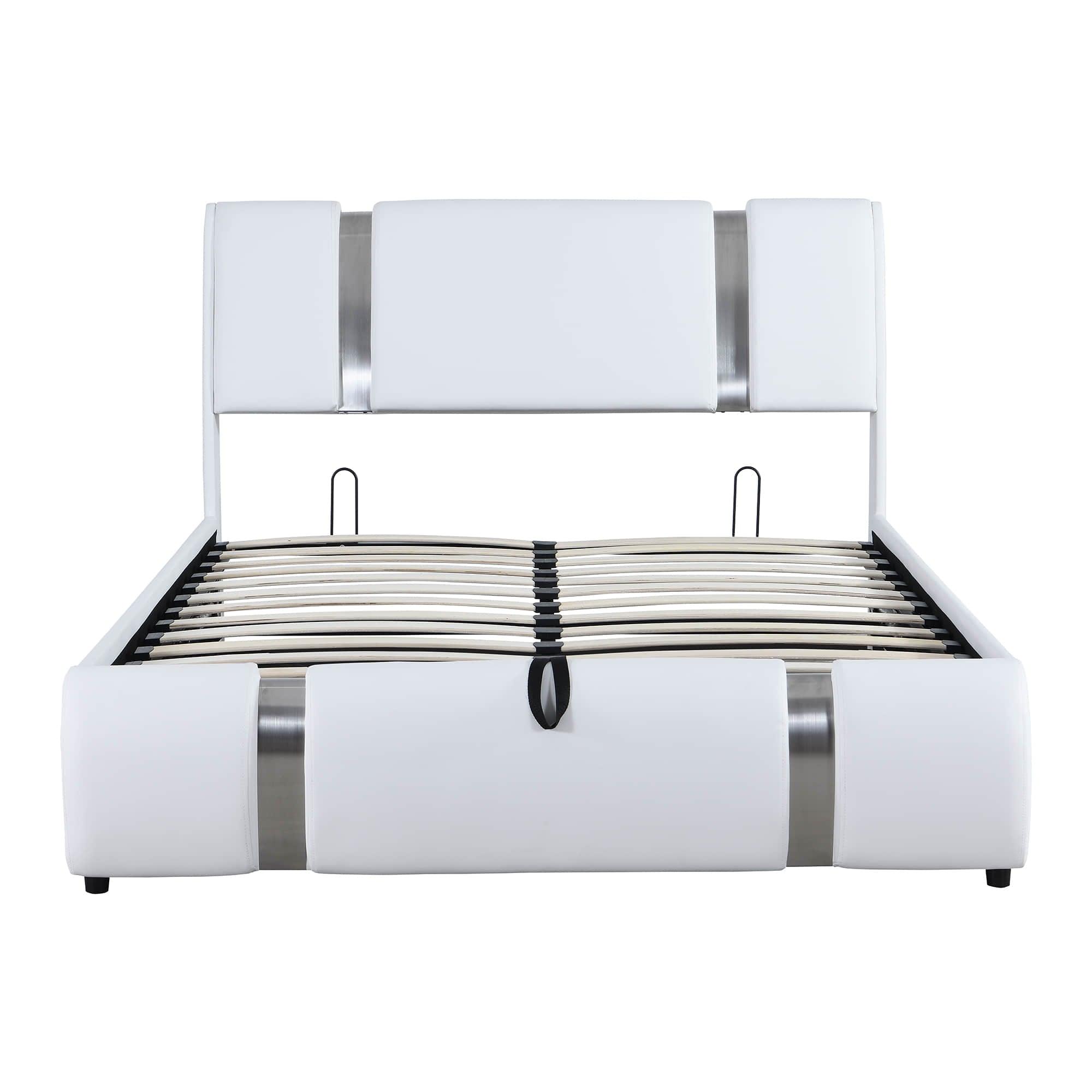 PU Leather Full Size Upholstered Platform Storage Bed - [Hydraulic System]