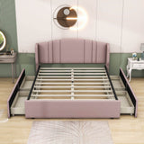 Queen Modern Upholstered Bed Frame with Headboard and Storage