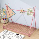 Metal Teepee-Shaped Montessori Bed Frame for Kids, Toddler - [Low to Floor]