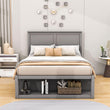 Wooden Full Size Platform Bed with Storage - [Drawers, Shelf]