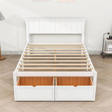 Full Size Platform Bed Frame with Under bed Storage - [Wooden, Drawers]