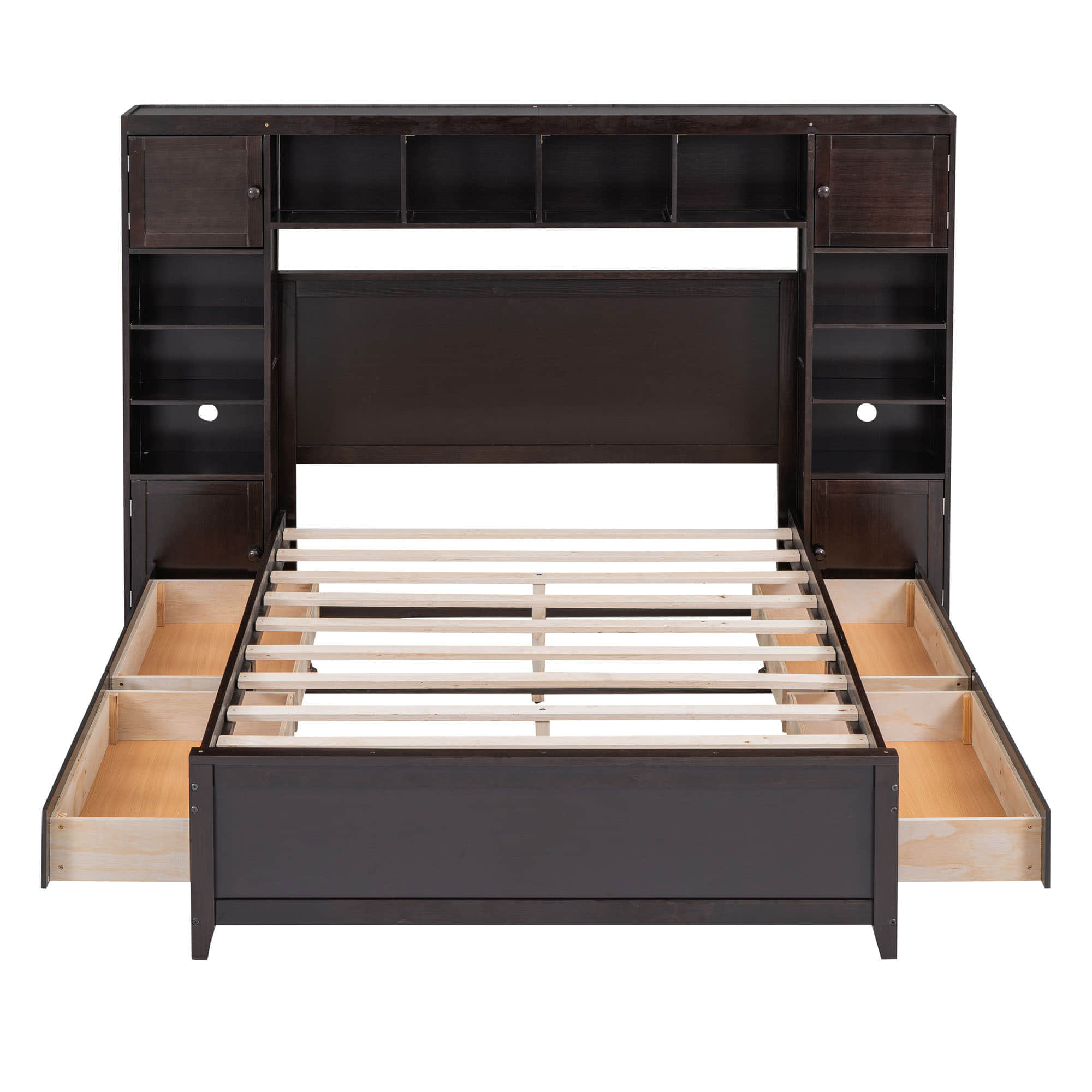 Smart Full Storage Bed Frame with Headboard and Charging Station