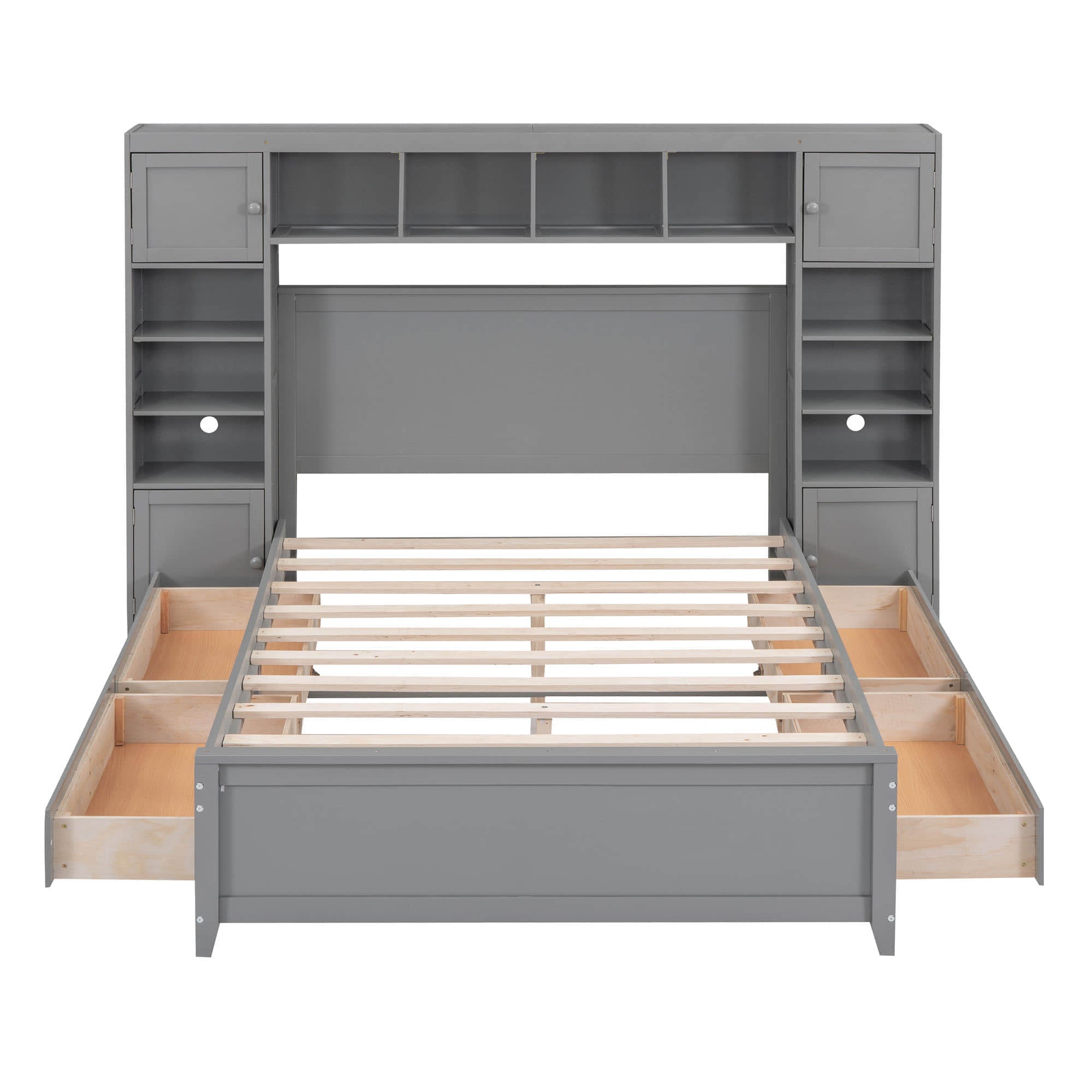 Smart Full Storage Bed Frame with Headboard and Charging Station