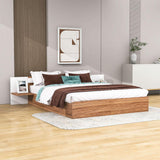 Wooden Smart Queen Size Platform Bed with Headboard and Storage - [USB Ports, Sockets]