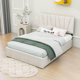 Upholstered Full Size Platform Bed with Headboard and Storage - [4 Drawers, Velvet]