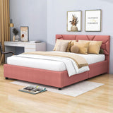 Queen Upholstered Platform Bed Frame with Headboard, Under Bed Storage