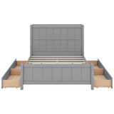 Wooden Full Size Platform Bed with Headboard and Storage - [Drawers, Shelves]