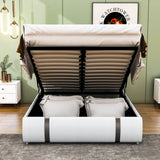 PU Leather Full Size Upholstered Platform Storage Bed - [Hydraulic System]