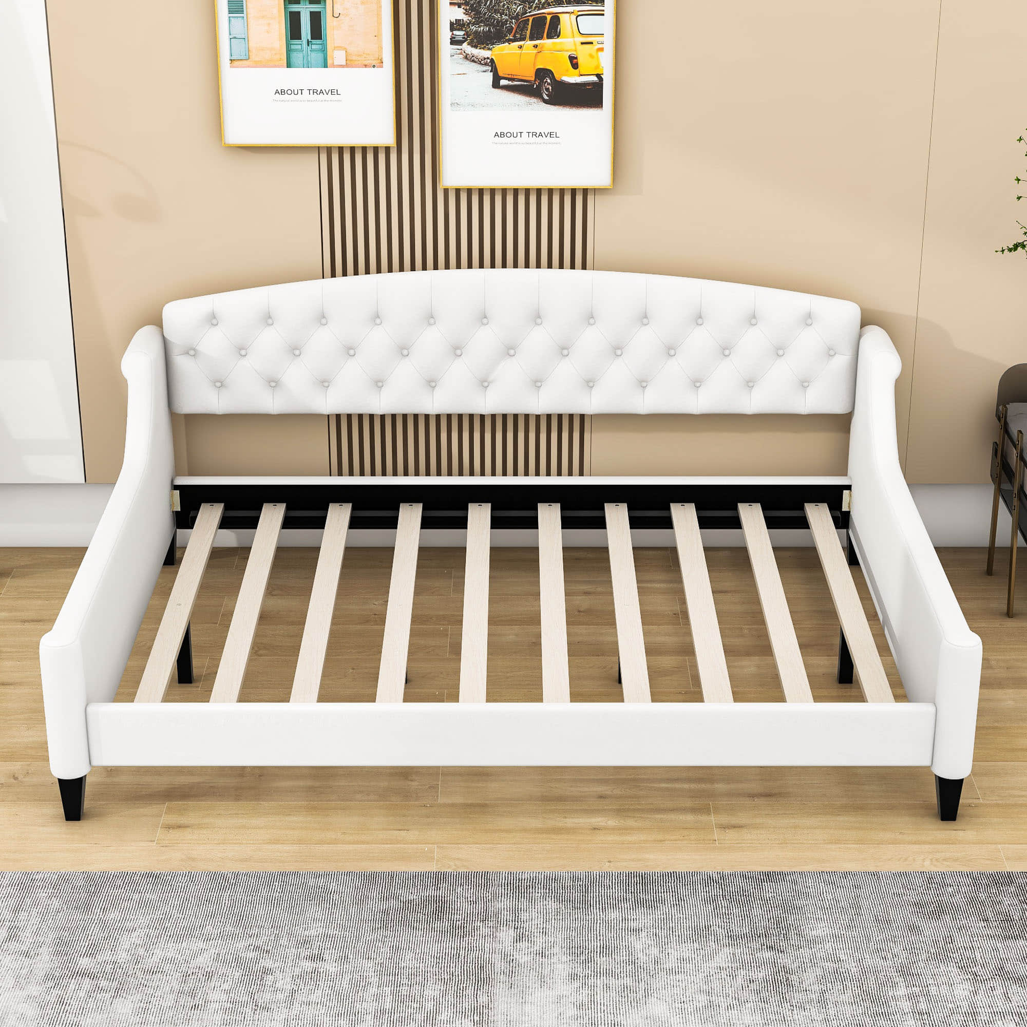 Modern Luxury Upholstered Full Size Daybed for Adults