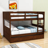 Wooden Full Over Full Standard Bunk Beds with Trundle - [Detachable]