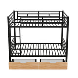 Convertible Full Over Full Bunk Beds with Storage Drawers for Kids - Metal