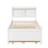 Wood Twin Captains Bed with Storage and Headboard, Twin Trundle Bed