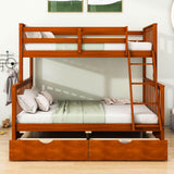 Twin over Full Convertible Bunk Bed for Kids, Adults with Storage - [Drawers]