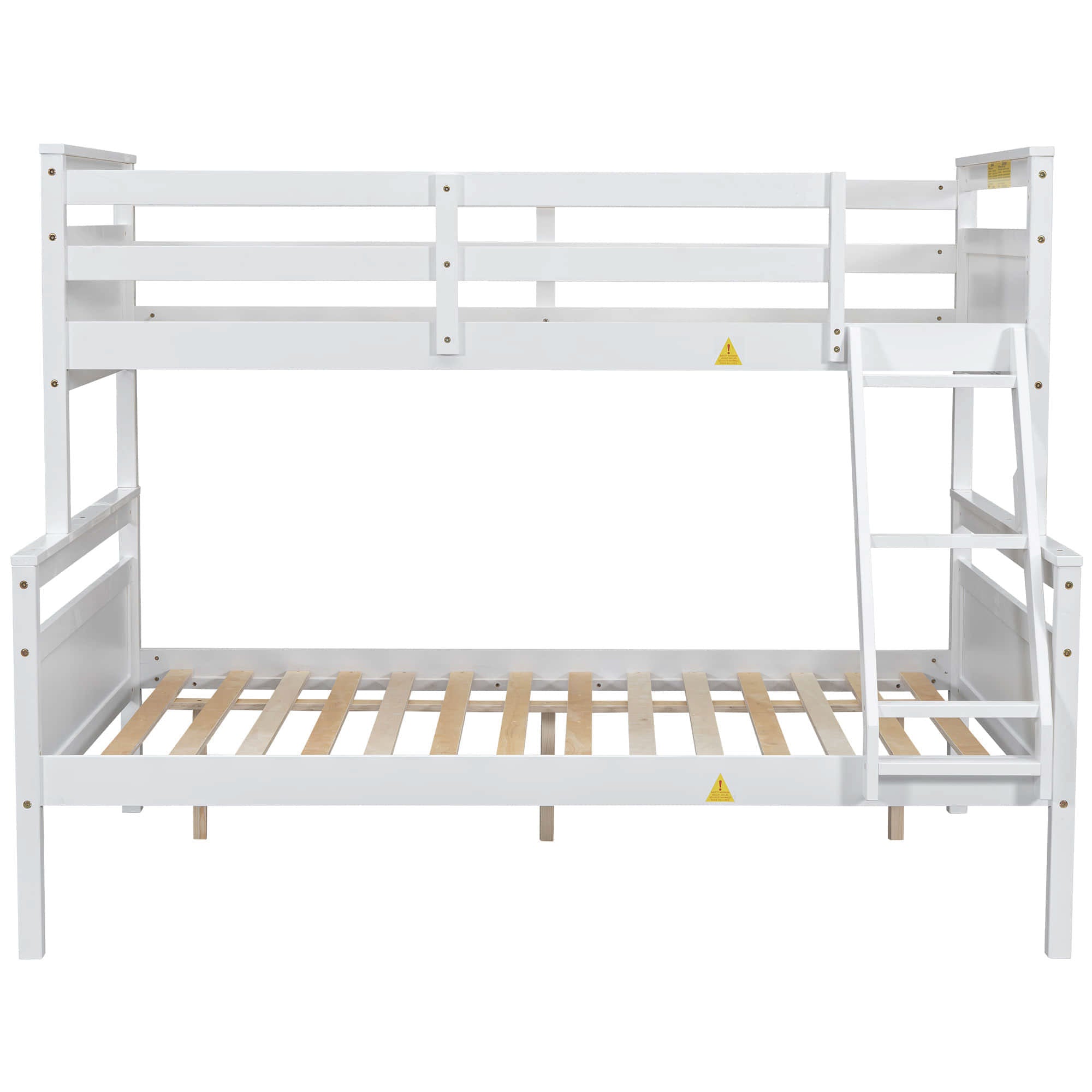 Wooden Twin Over Full Convertible Bunk Bed for Kids, Adults