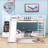 Twin Over Twin Bunk Beds with Slide and Stairs for Kids, Toddler - [Storage, Wood, Interchangeable]